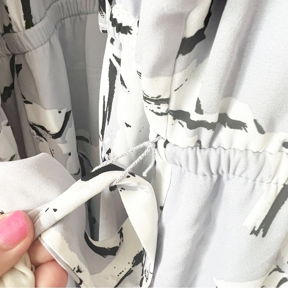 Lane Bryant Lilac Floral Bloom Chiffon Handkerchief Hem Midi Dress 14 Purple NWT - Picture 14 of 16